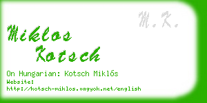 miklos kotsch business card